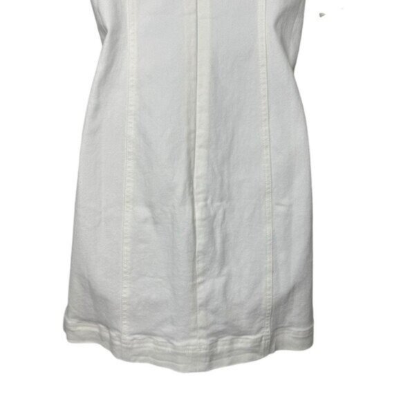 Hyacinth House NEW White Front Zip Denim Puff Sleeve Mini Dress Size Small - Picture 9 of 11